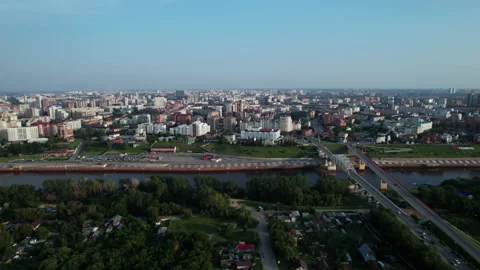 River, city and bridge Stock Footage 219836950