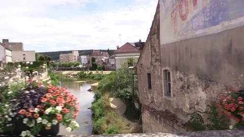 River in a city Stock Footage 76950942