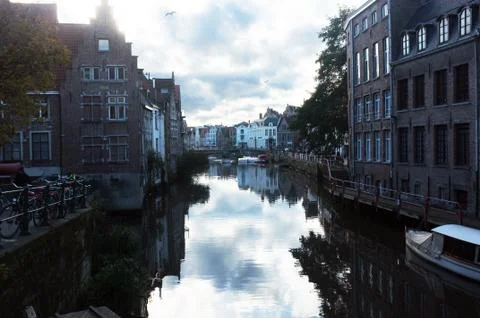 River in the city Stock Photos
