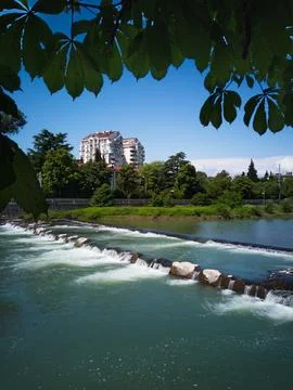 River in the city Stock Photos