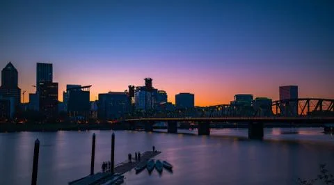 River city sunset Stock Photos