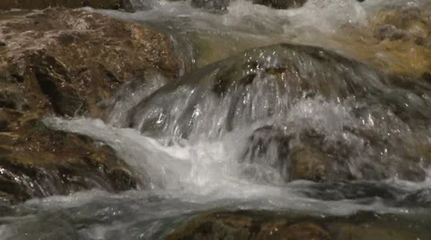 River clean water, waterfall mountain river, slow motion Video stock 37231580