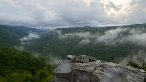 River of Clouds Time Lapse,  Red Creek Valley, Dolly Sods Wilderness Stock Footage 108733265