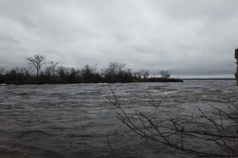 River on a cloudy day Stock Photos