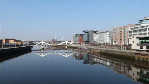 River Clyde, Glasgow city centre, Scotland Stock Footage 172431155