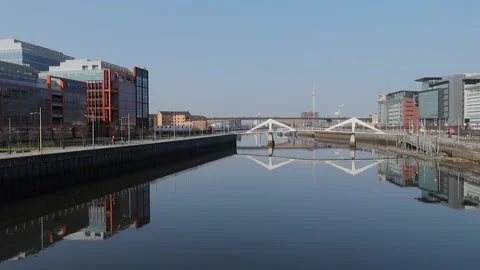 River Clyde, Glasgow city centre, Scotland Stock Footage 172431171