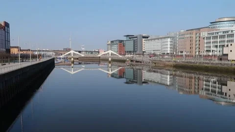 River Clyde, Glasgow city centre, Scotland Stock Footage 172431277