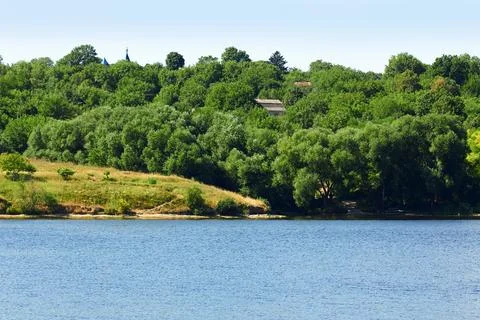 The river with coast Foto stock