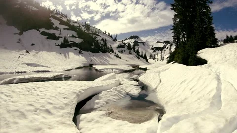 A river in a cold snowy forest Stock Footage 144246061