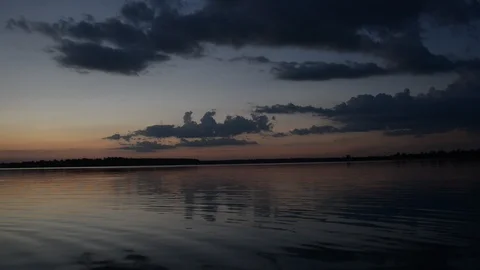 River with Colorful Sunset Stock Footage 97582669