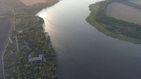 The river with the Copter UHD . Stock Footage 80845731