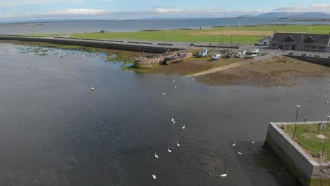 River Corrib and The Claddagh Stock Footage 94703011