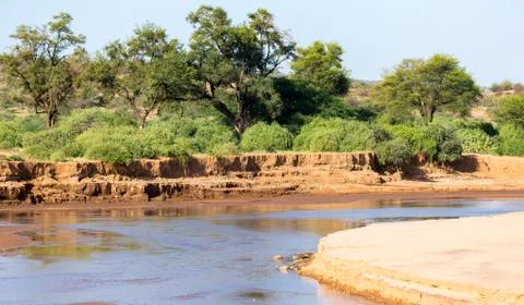 A river in the countryside of Kenya Stock Photos