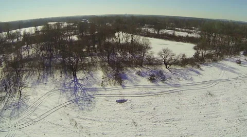 River covered by ice. Aerial view. 스톡 동영상 47159939