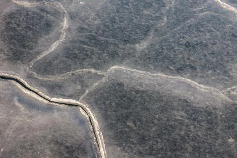 River covered with ice. Stock Photos