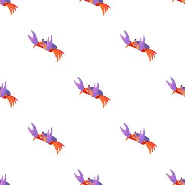 River crab pattern seamless vector Illustrazione stock