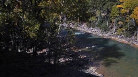 River Crossing on Durango and Silverton Stock Footage 121896241