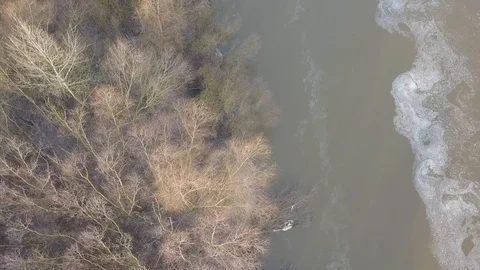 River crossing forest seen from above. 스톡 동영상 124778859