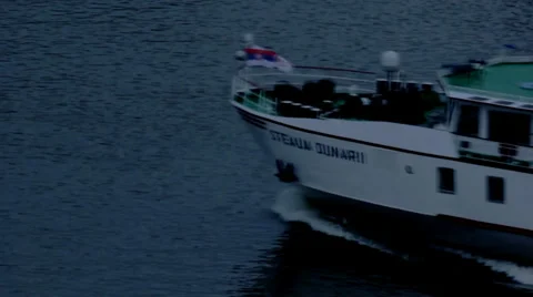 River cruise passing by Stock Footage 34422226