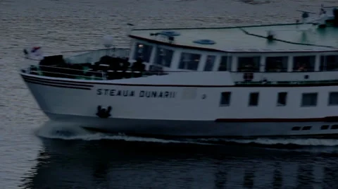 River cruise ship Stock Footage 34421926