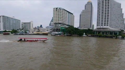 River cruise tour on Chao Phraya River of Bangkok City 動画素材 307674635