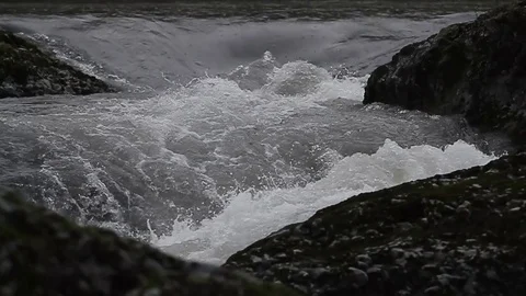 River current slow-mo Stock Footage 77046617