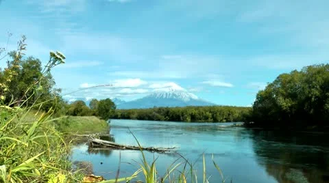 The river with curve coast and a wrong current Stock Footage 10579082