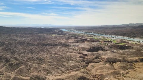 A River Cutting Through The Desert Stock-Footage 209295986