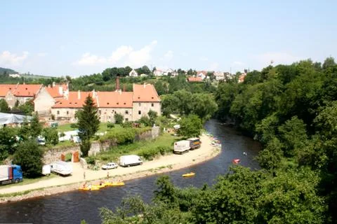 River in czech krumlov Stock Photos