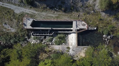 River dam in the forest Stock-Footage 129234625