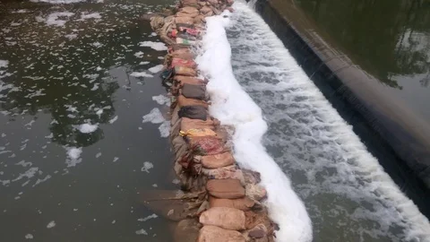 River dam landscape Stock Footage 100222981