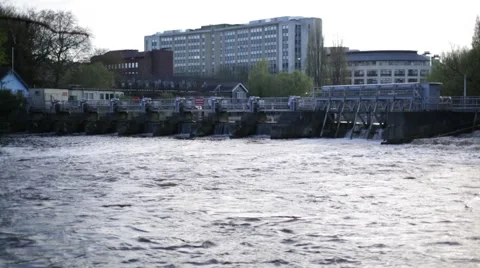 River Dam pan Stock Footage 49277908