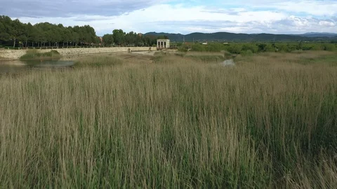 River dam in period of confinement spain valencia Stock Footage 130097573