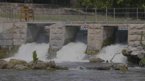 River dam in Slow Motion Stock Footage 79459634