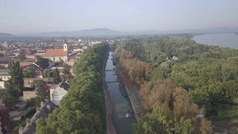 River Danube at Esztergom Stock Footage 93961119