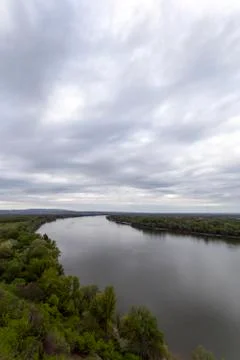 River Danube view from a cliff in Erd, Hungary Stock Photos