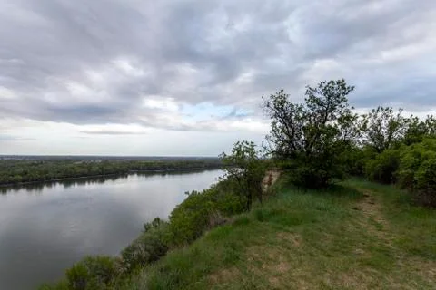 River Danube view from a cliff in Erd, Hungary Stock Photos