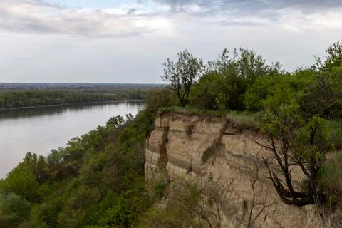 River Danube view from a cliff in Erd, Hungary Stock Photos