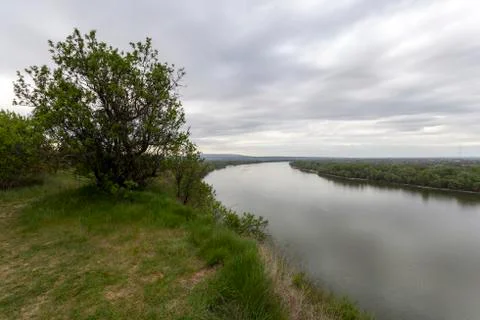 River Danube view from a cliff in Erd, Hungary Stock Photos