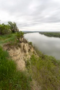 River Danube view from a cliff in Erd, Hungary Stock Photos