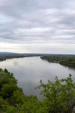 River Danube view from a cliff in Erd, Hungary Foto stock