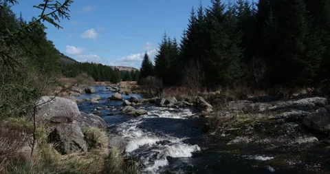 River Dee, Clatteringhaws in Dumfries and Galloway, Scotland. Stock Footage 240334588