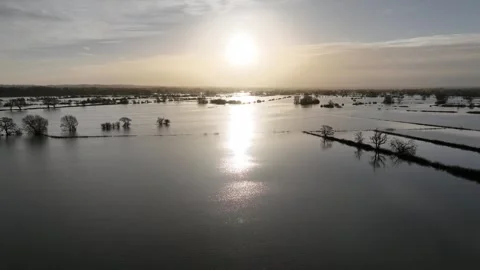 River Dee Flooding Stock Footage 260405462
