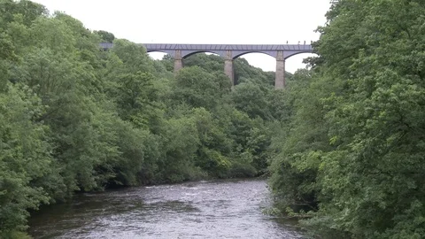 River Dee Pontcysyllte Aqueduct Stock Footage 79514052