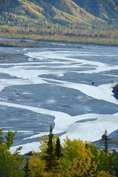 River in denali Stock Photos