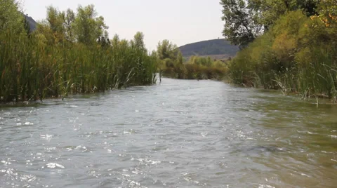 The river. Detail a river course, clear and pure water Stock Footage 34473944