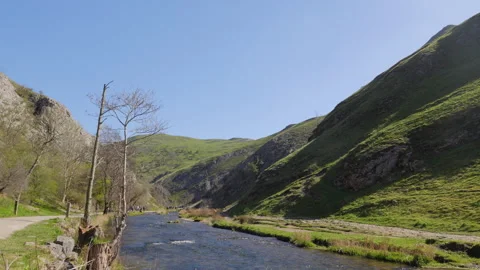 River Dove at Dovedale, The Peak District Stock Footage 308756579