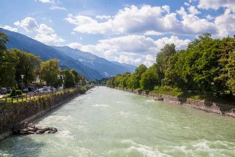 River Drava in Lienz Stock Photos