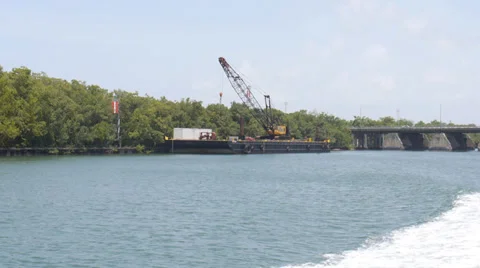 River dredge rig 2 Stock Footage 27351328