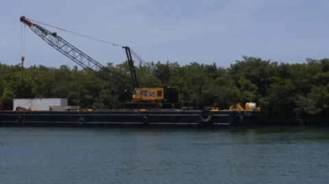 River dredge rig Stock Footage 27357154